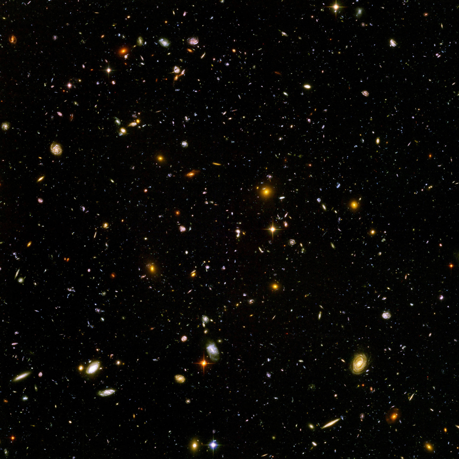 The Hubble Ultra Deep Field, filled with thousands of distant galaxies